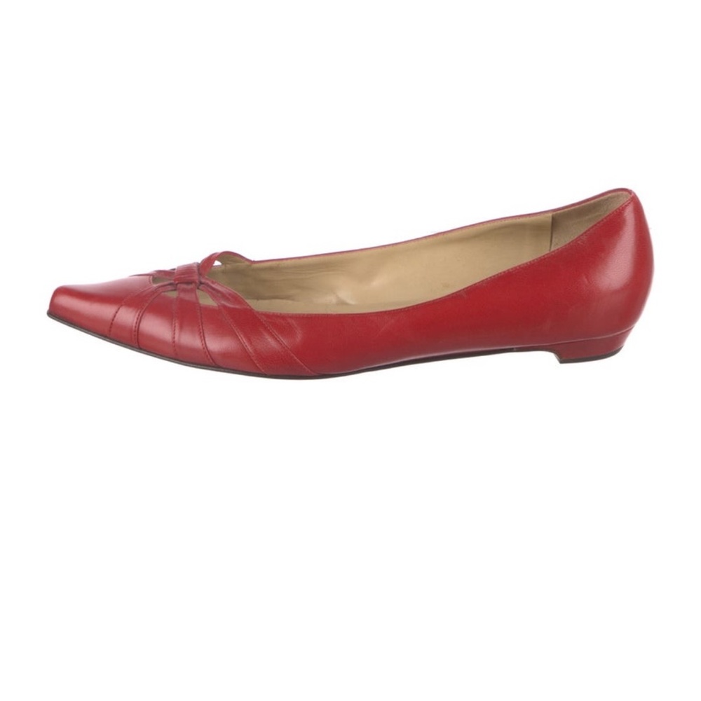 Red jimmy choo leather ballet flats size 10